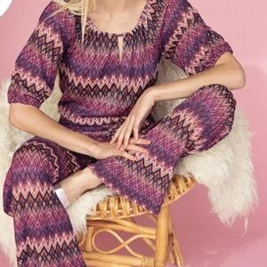 Trina Turk Multicolor Chevron Knit jumpsuit